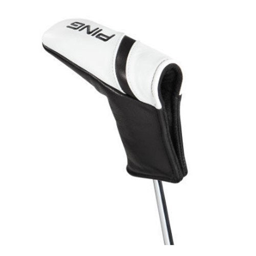 PING Leather Putter Headcover - Mallet - White / Black