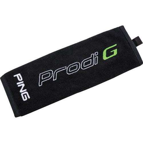 PING Junior Tri-Fold Towel - Black / Electric Green