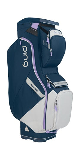 PING 214 Traverse Cart Bag - Navy / Light Gray / Lavender