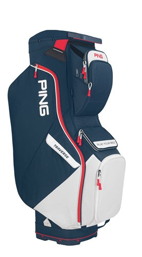 PING 214 Traverse Cart Bag - Navy / White / Red