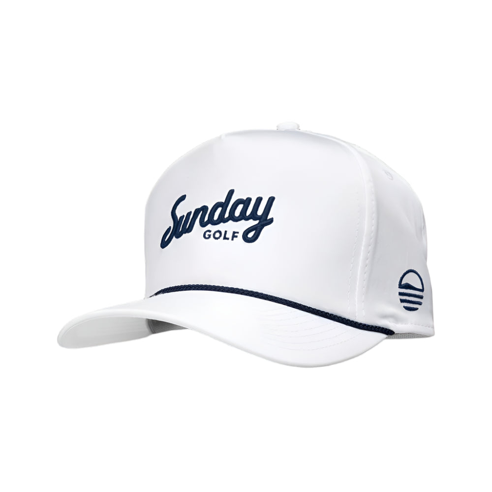 Sunday Golf White Rope Hat on white background