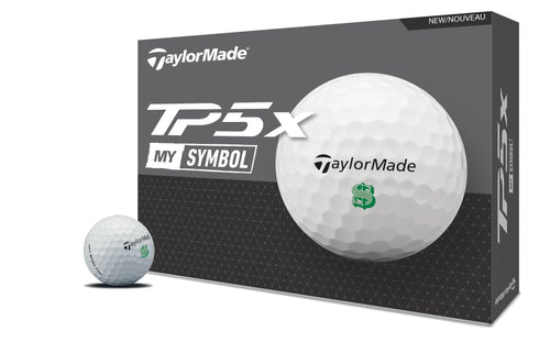 A box description of the TaylorMade TP5X My Symbol Golf Balls