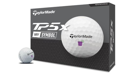 A box description of the TaylorMade TP5X My Symbol Golf Balls