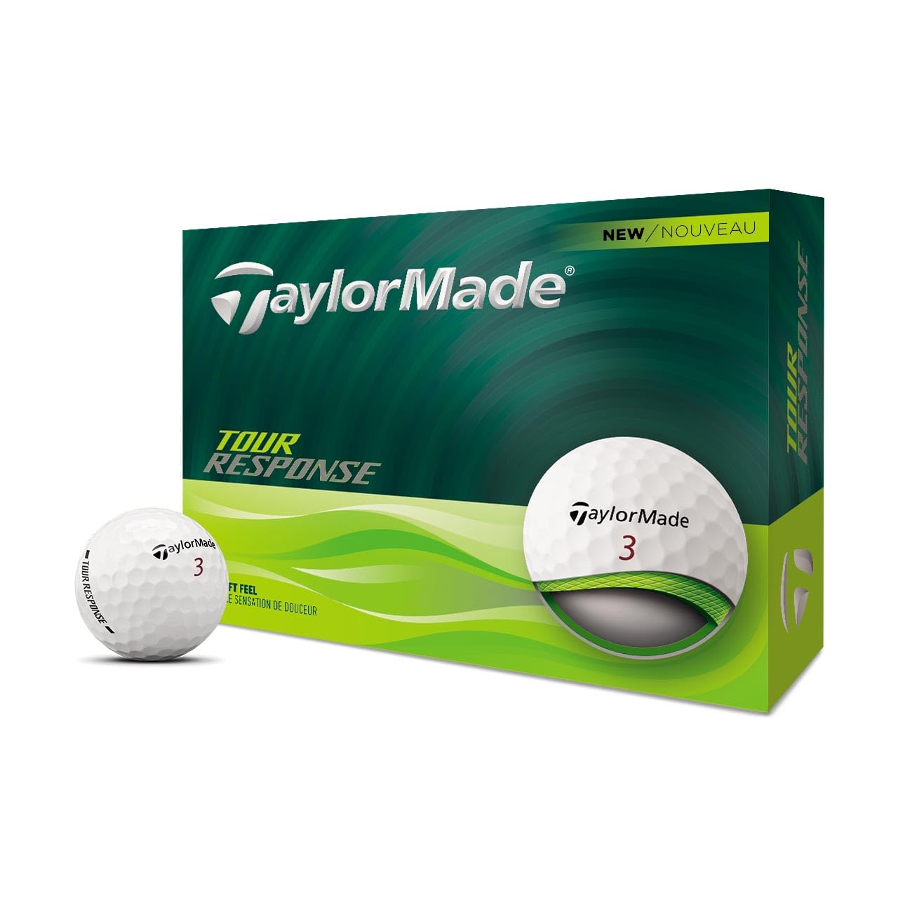 A box description of the TaylorMade Tour Response Golf Balls
