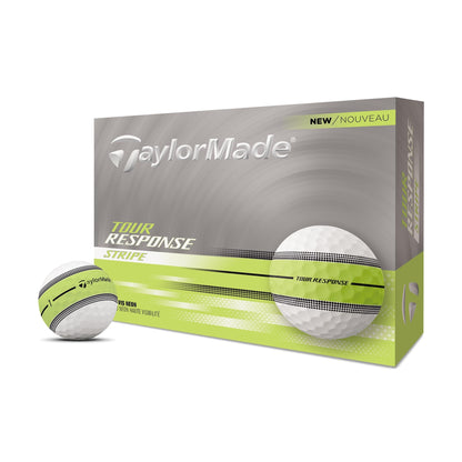 The box description of the TaylorMade Tour Response Stripe Golf Balls