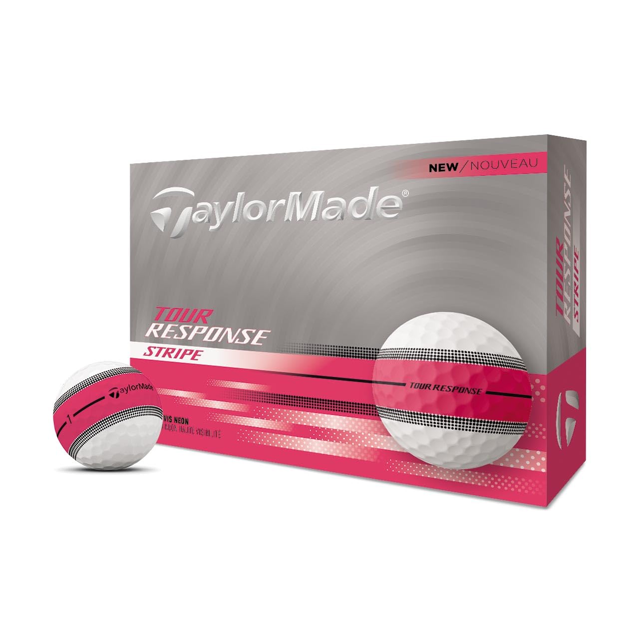 The box description of the TaylorMade Tour Response Stripe Golf Balls