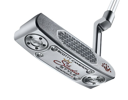 Hero image of a Scotty Cameron Studio Style Newport + Putter on a white background