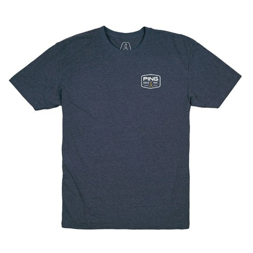 An image of PING Badge T-Shirt - Midnight Navy - L on a white background