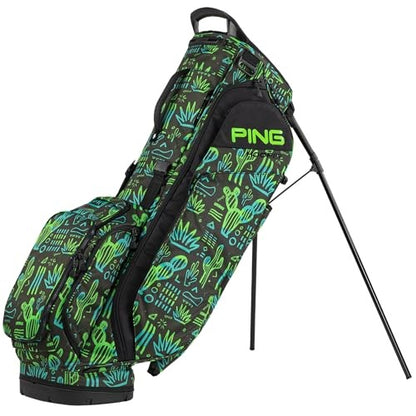 An image of PING Hoofer 231 Stand Bag - Double Strap - Neon Cactus on a white background