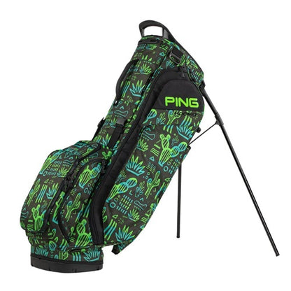 An image of PING Hoofer 231C Stand Bag - Double Strap - Neon Cactus on a white background