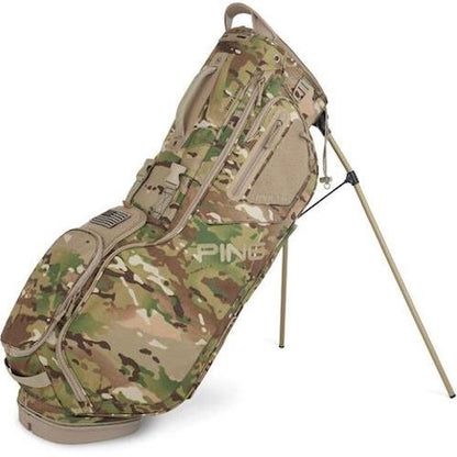 An image of PING Hoofer 201C Stand Bag - Double Strap - Multicam on a white background