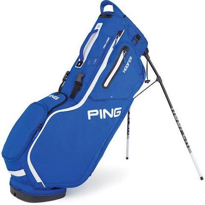 An image of PING Hoofer 201C Stand Bag - Double Strap - Royal/White on a white background