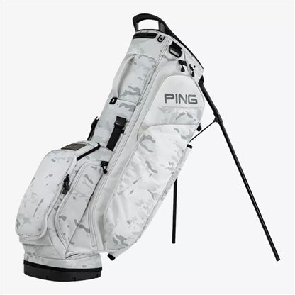 An image of PING Hoofer 201C Stand Bag - Double Strap - Snow Camo on a white background