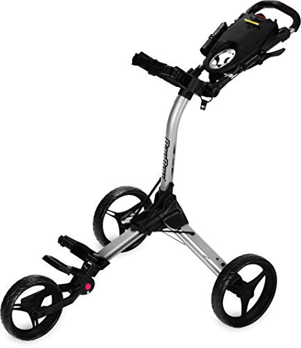 An image of Bag Boy Compact 3 Golf Push Cart - Silver/Black on a white background
