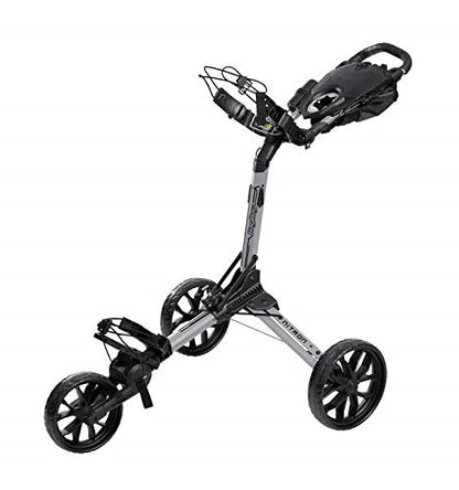 An image of Bag Boy Nitron Golf Push Cart - Silver/Black on a white background