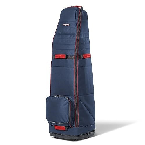 An image of Bag Boy Freestyle Golf Travel Cover - Navy/Red on a white background