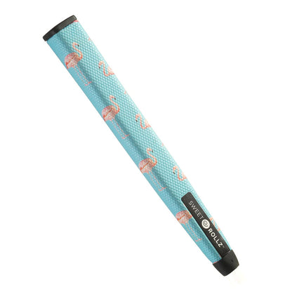 A product image of Sweetrollz "South Beach" golf putter grip with Flamingo icons