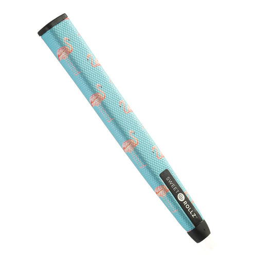 A product image of Sweetrollz "South Beach" golf putter grip with Flamingo icons