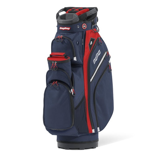 An image of Bag Boy Chiller Pro Cart Bag - Navy/Red/White on a white background