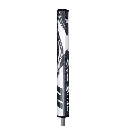 An image of SuperStroke Zenergy Flatso 3.0 Putter Grip - Grey / White on a white background