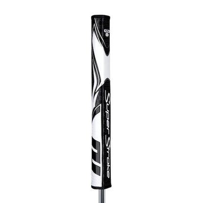 An image of SuperStroke Zenergy Flatso 3.0 Putter Grip - Black / White on a white background