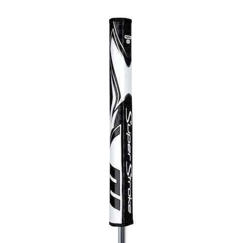 An image of SuperStroke Zenergy Flatso 3.0 Putter Grip - Black / White on a white background