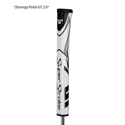 An image of SuperStroke Zenergy Pistol 2.0 Putter Grip - White / Black on a white background
