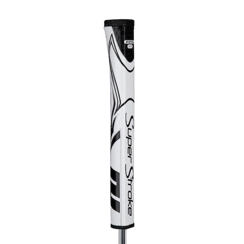 An image of SuperStroke Zenergy Pistol 2.0 Putter Grip - White / Black on a white background