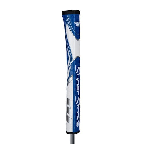 An image of SuperStroke Zenergy Pistol 2.0 Putter Grip - Blue / White on a white background