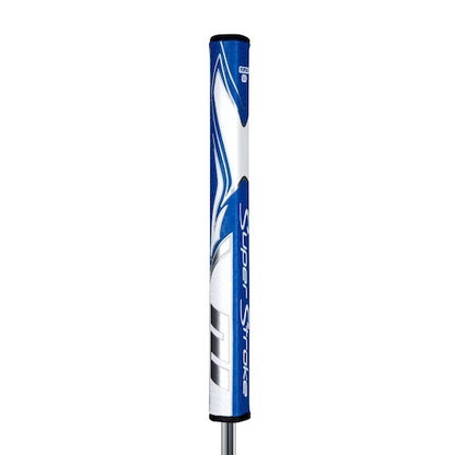 An image of SuperStroke Zenergy Flatso 2.0 Putter Grip - Blue / White on a white background