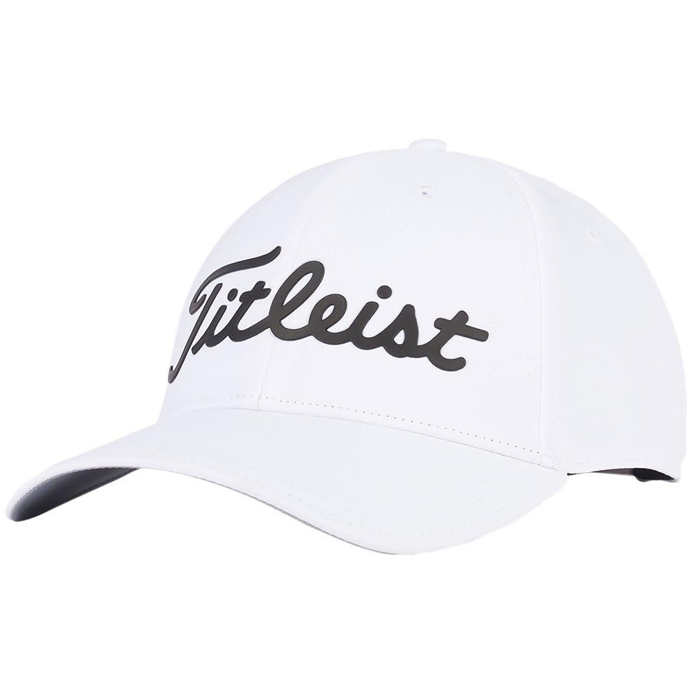 An image of Titleist Players Ball Marker Hat White/Black One Size Fits Most on a white background