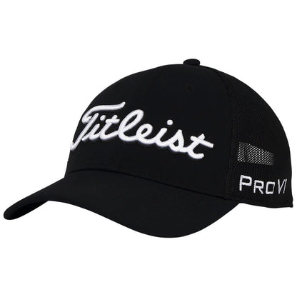 An image of Titleist Tour Performance Mesh Hat Black/White One Size Fits Most on a white background