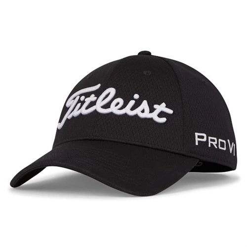 An image of Titleist Tour Elite Hat Black/White Medium/Large on a white background