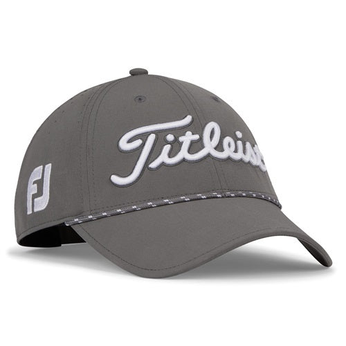 An image of Titleist Tour Breezer Hat - Charcoal / White on a white background