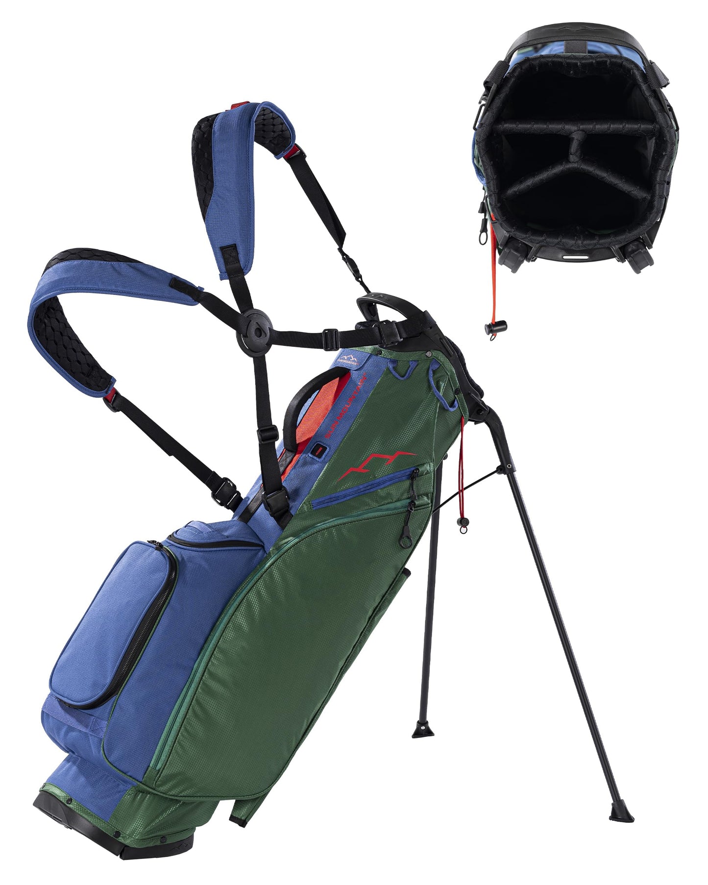 An image of Sun Mountain E-2.5 Lite Forest-Navy-Red on a white background