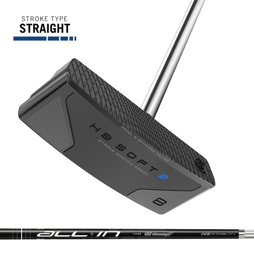 An image of Cleveland Golf HB Soft 2 Black #8 Putter - Right Handed/34"/Center Shaft on a white background
