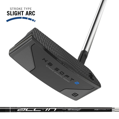 An image of Cleveland Golf HB Soft 2 Black #8 Putter - Right Handed/34"/Slant Neck on a white background