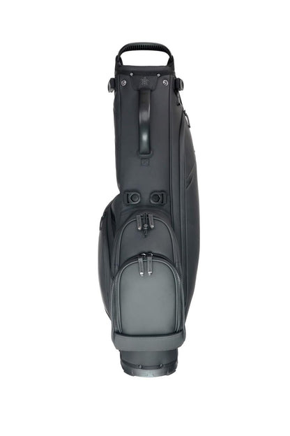 Black golf bag on a white background