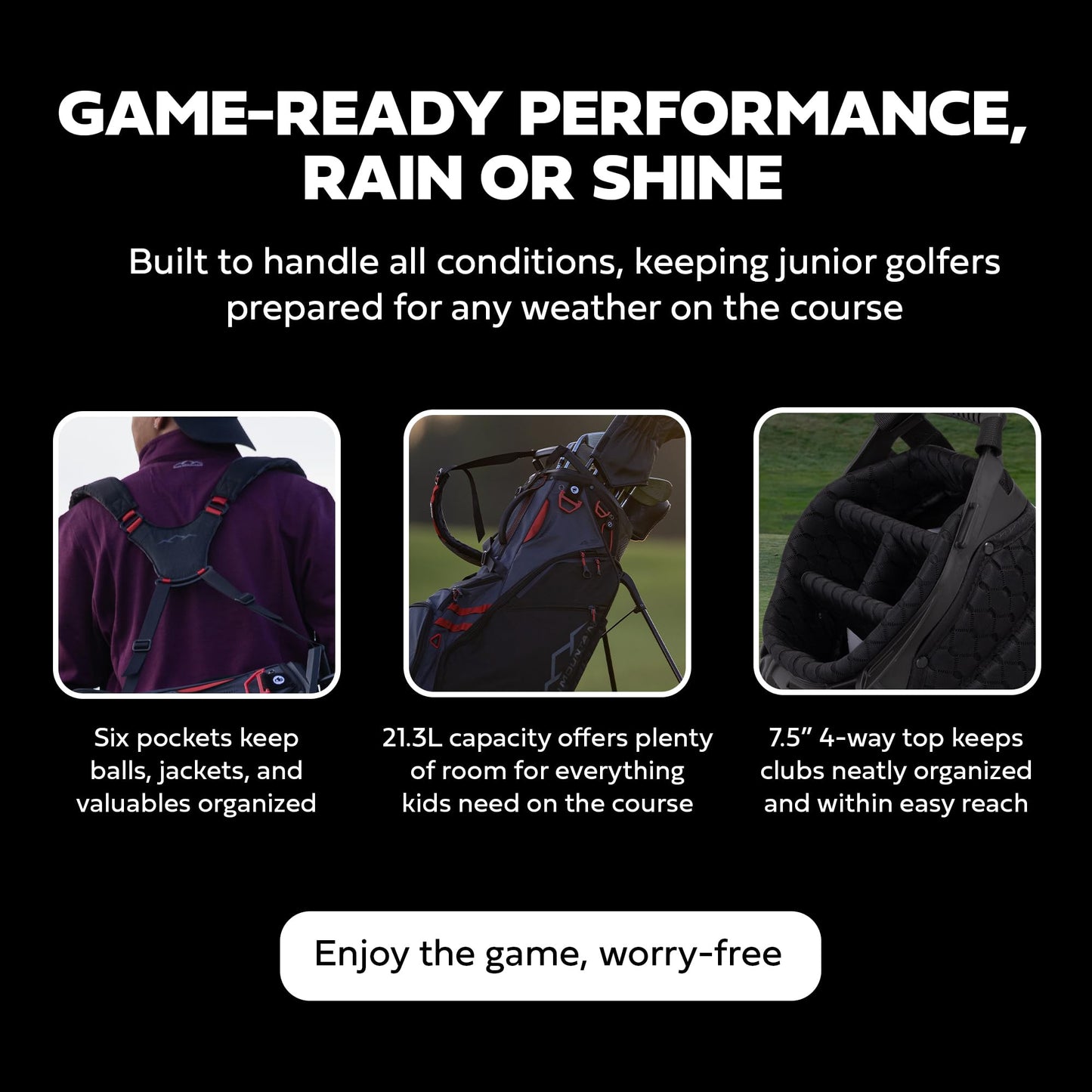 Ad image of Sun Mountain golf product features