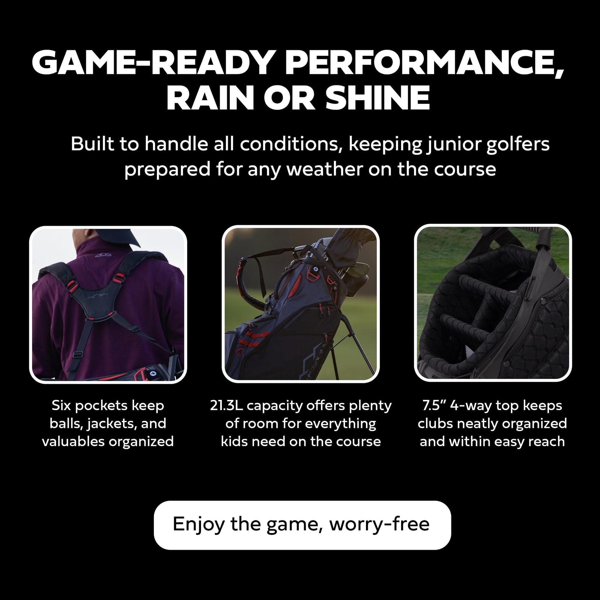 Ad image of Sun Mountain golf product features