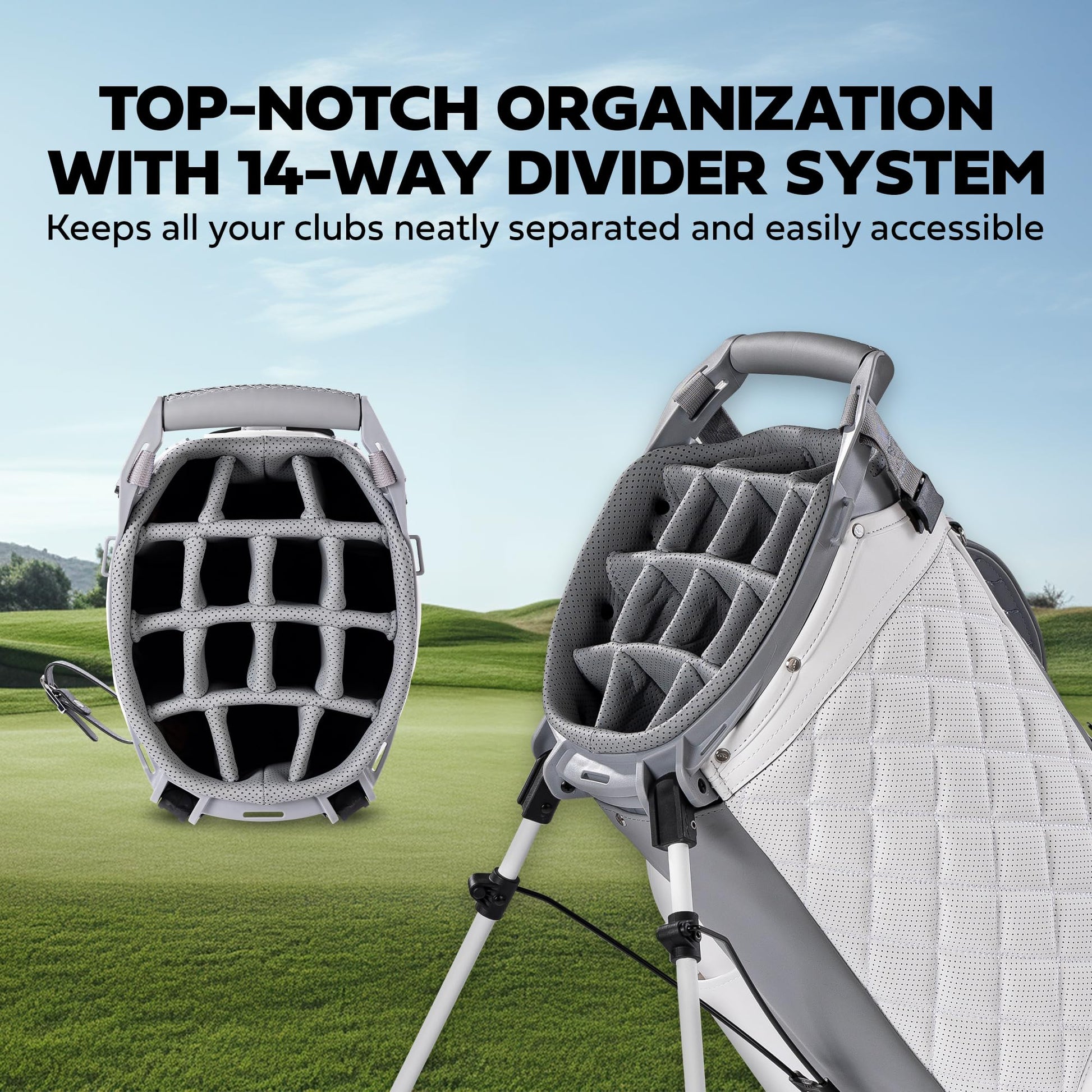 Ad image of Sun Mountain golf product features