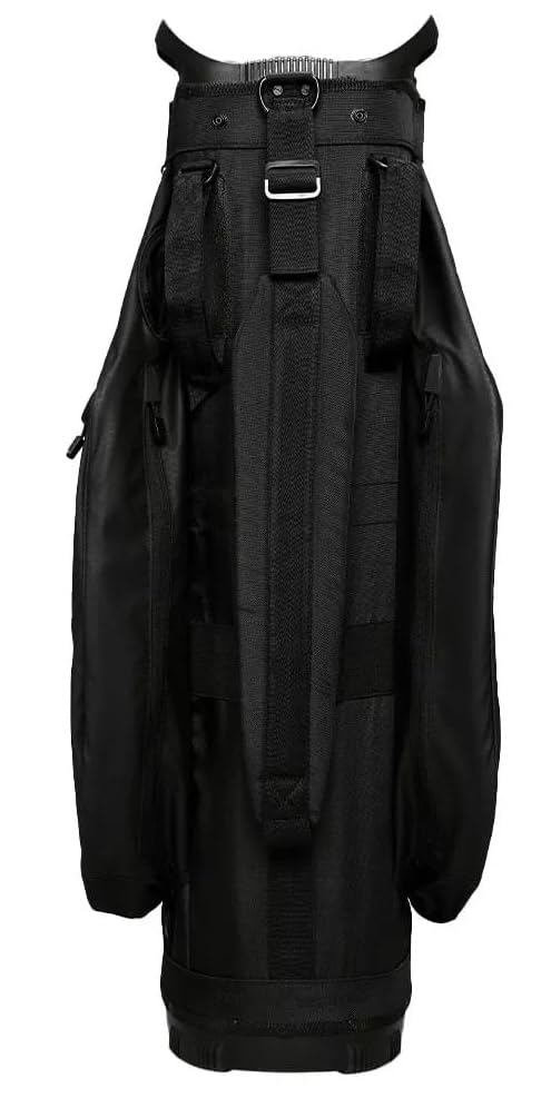 Black bag with straps on a white background