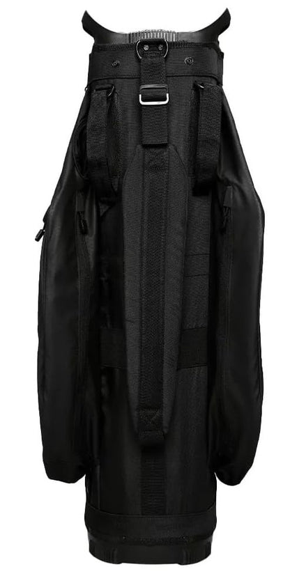 Black bag with straps on a white background