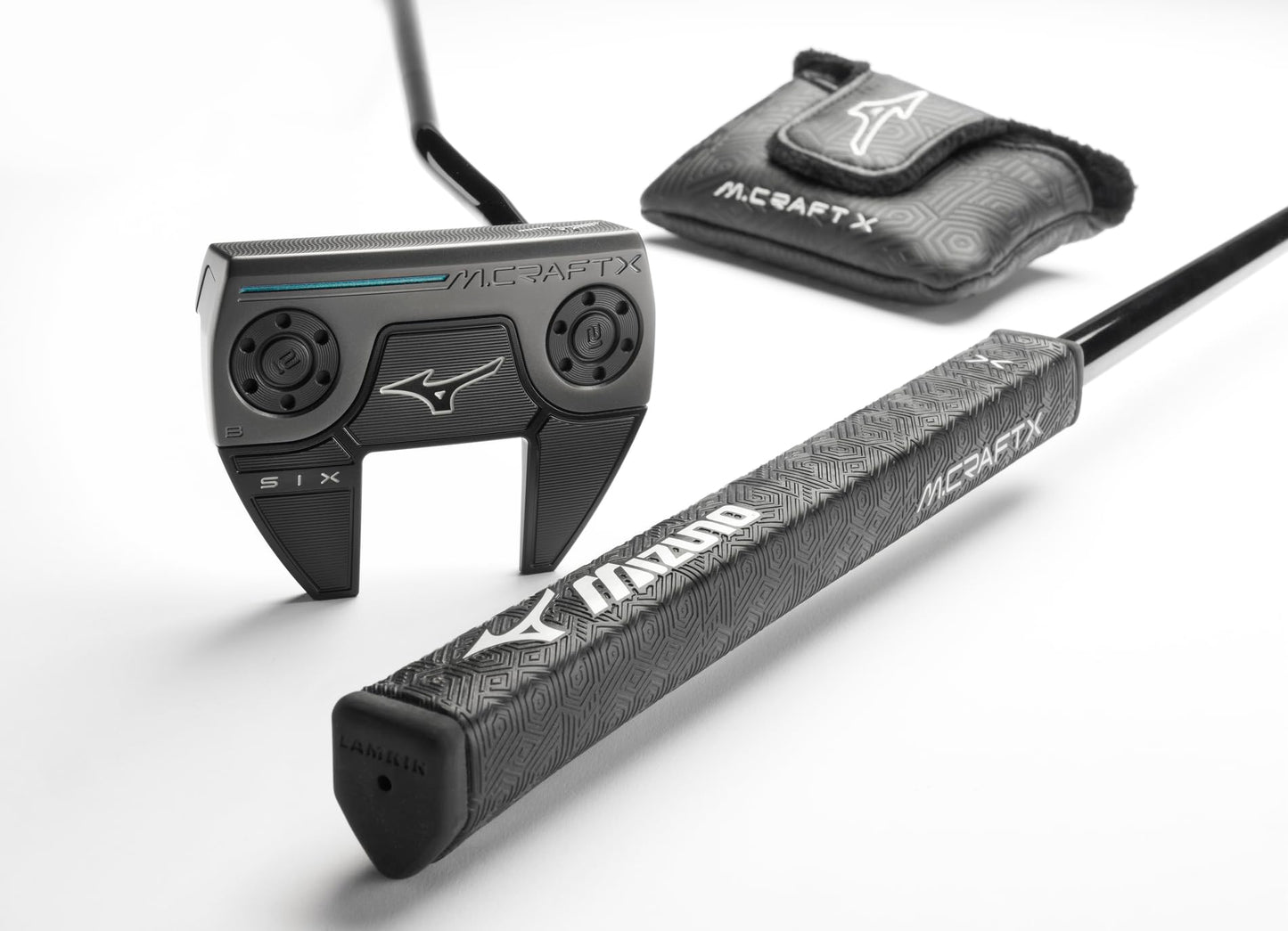 Golf putter with Mizuno logo on a white background