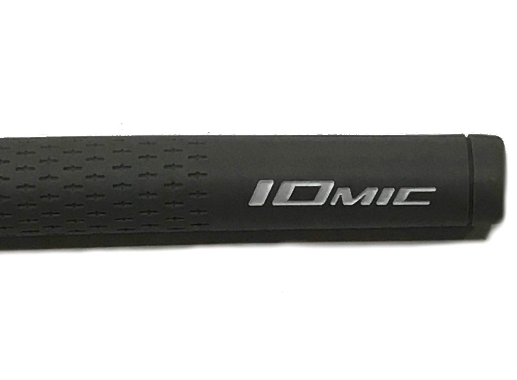 Product image of a black Iomic golf grip on a white background