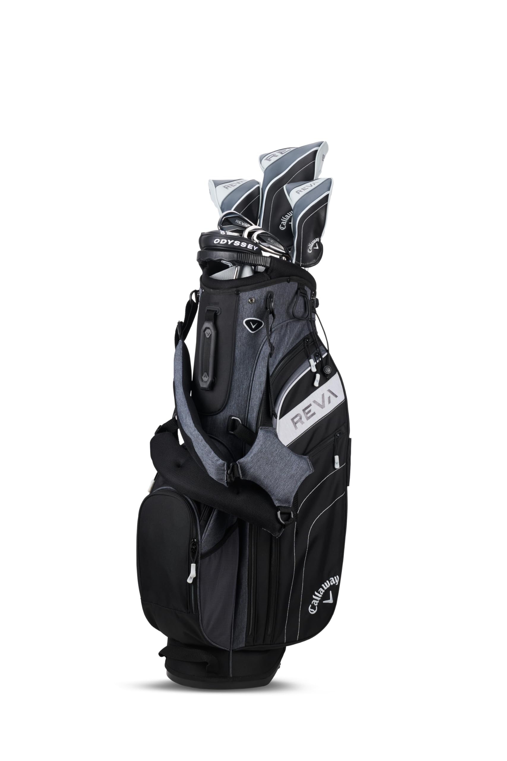 Black Callaway Reva golf package set on a white background