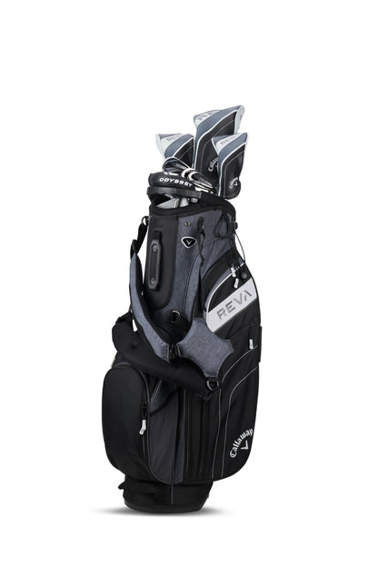 Black Callaway Reva golf package set on a white background