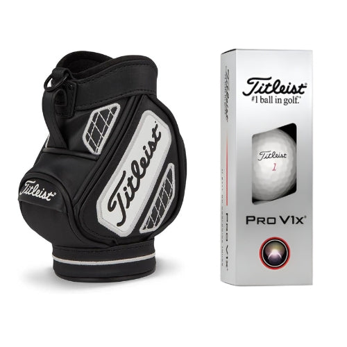 Product image of TItleist Desk Caddy and Sleeve of Titleist Pro V1x golf balls