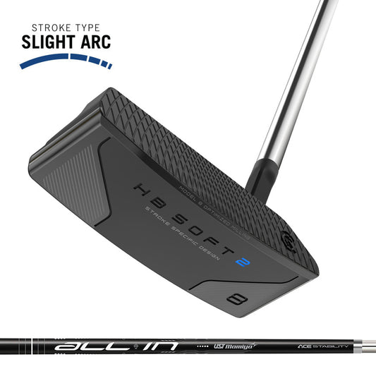 An image of Cleveland Golf HB Soft 2 Black #8 Putter - Right Handed/35"/Slant Neck on a white background