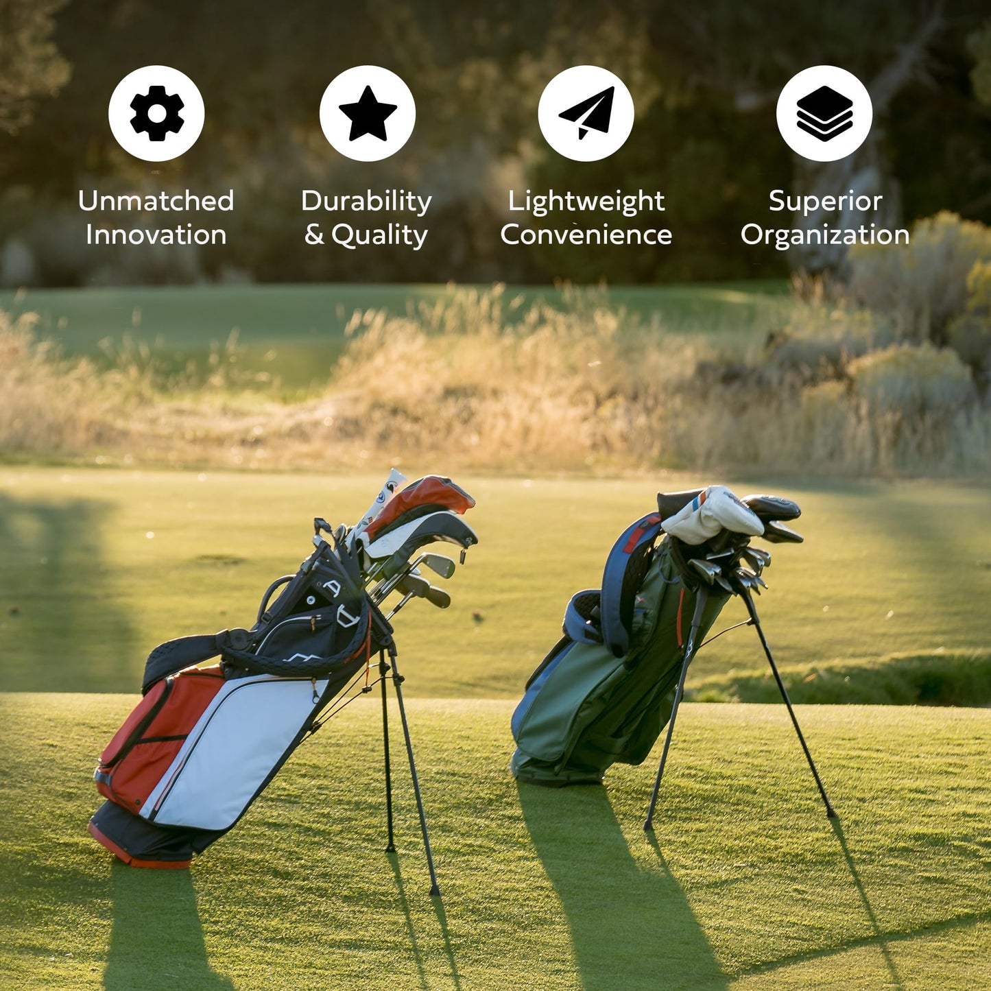 An image of Sun Mountain E-3.5 Golf Stand Bag - Navy-White-Red on a white background